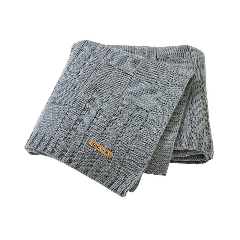Solid Color Knitted Baby Blanket for Men and Women