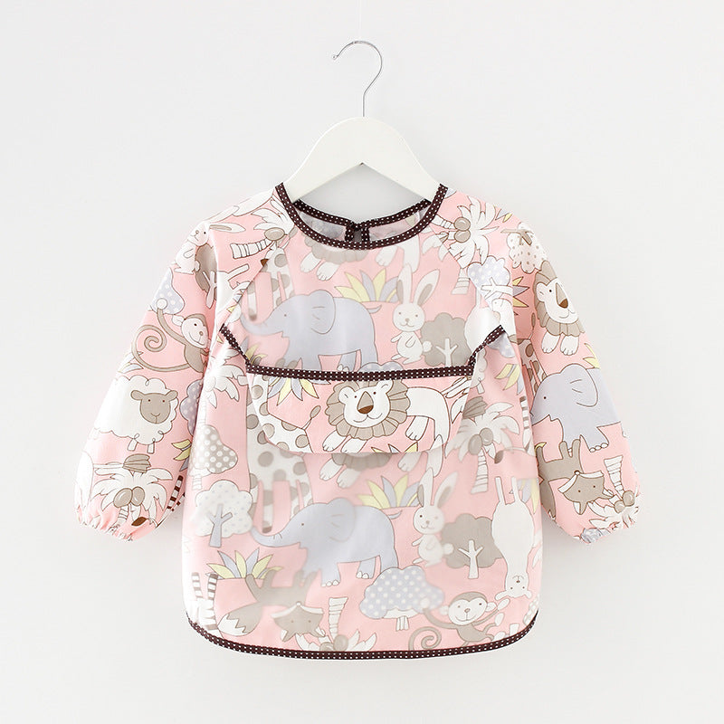 Waterproof Long Sleeve Kids Smock Apron for Eating