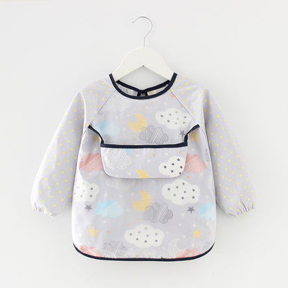 Waterproof Long Sleeve Kids Smock Apron for Eating