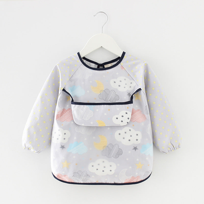 Waterproof Long Sleeve Kids Smock Apron for Eating