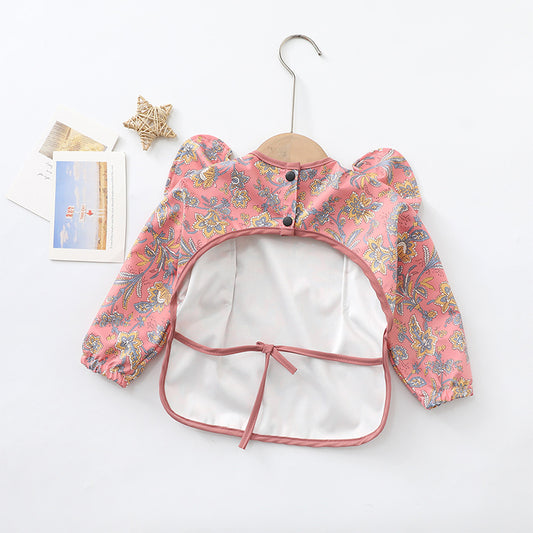 Waterproof Baby Feeding Bibs with Pocket and Sleeves