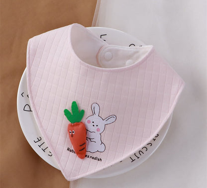 Soft Cotton Cartoon Bib for Newborns